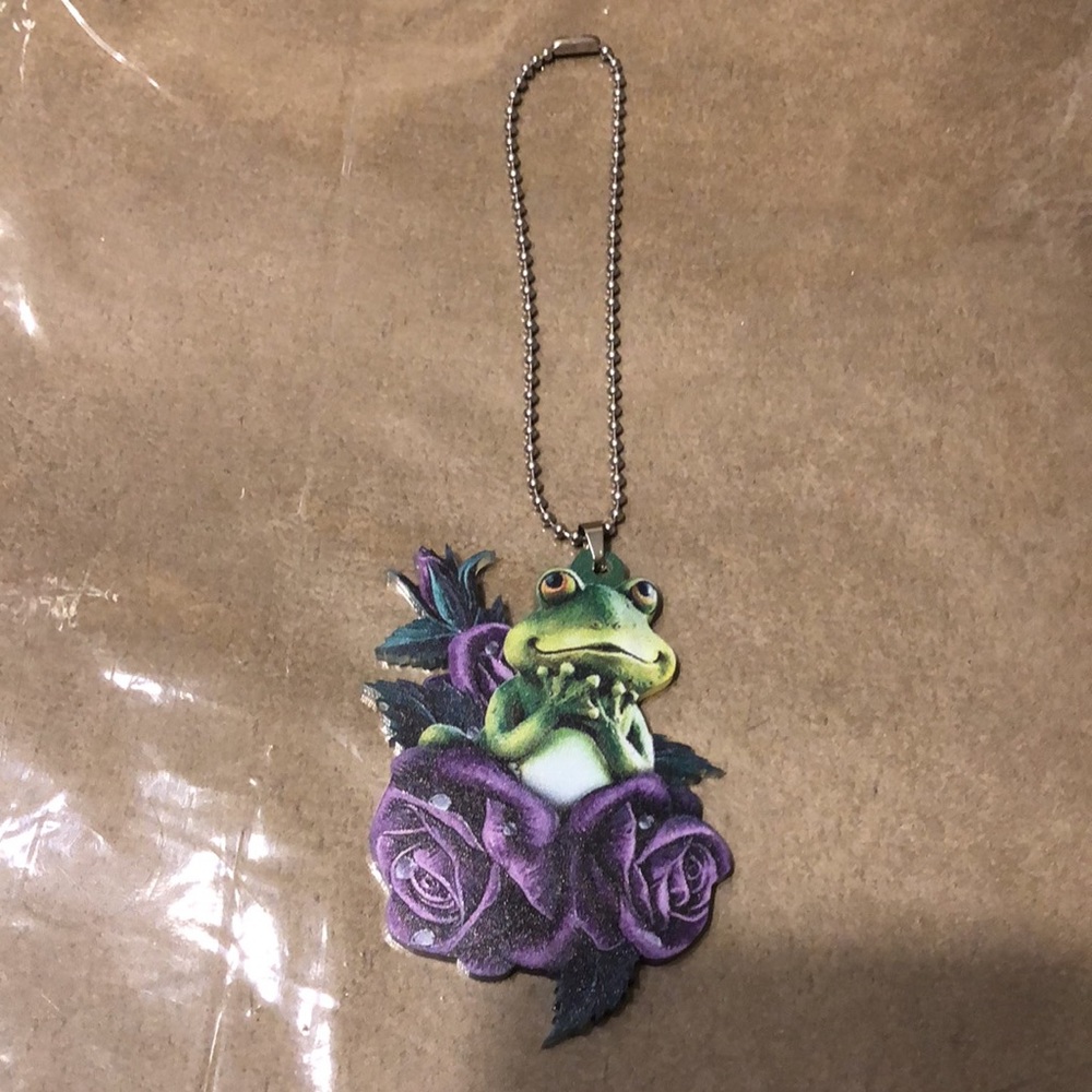 Frog on a Rose Car Accessory/Pendant